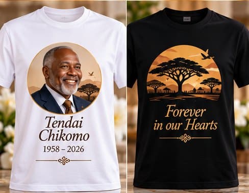 Memorial T shirts printed with a photo and a message